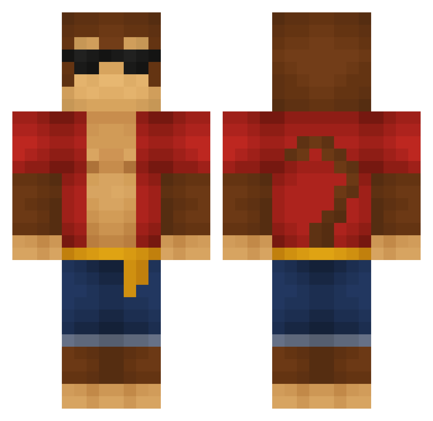 Sh1nzee Minecraft skin, front and back view