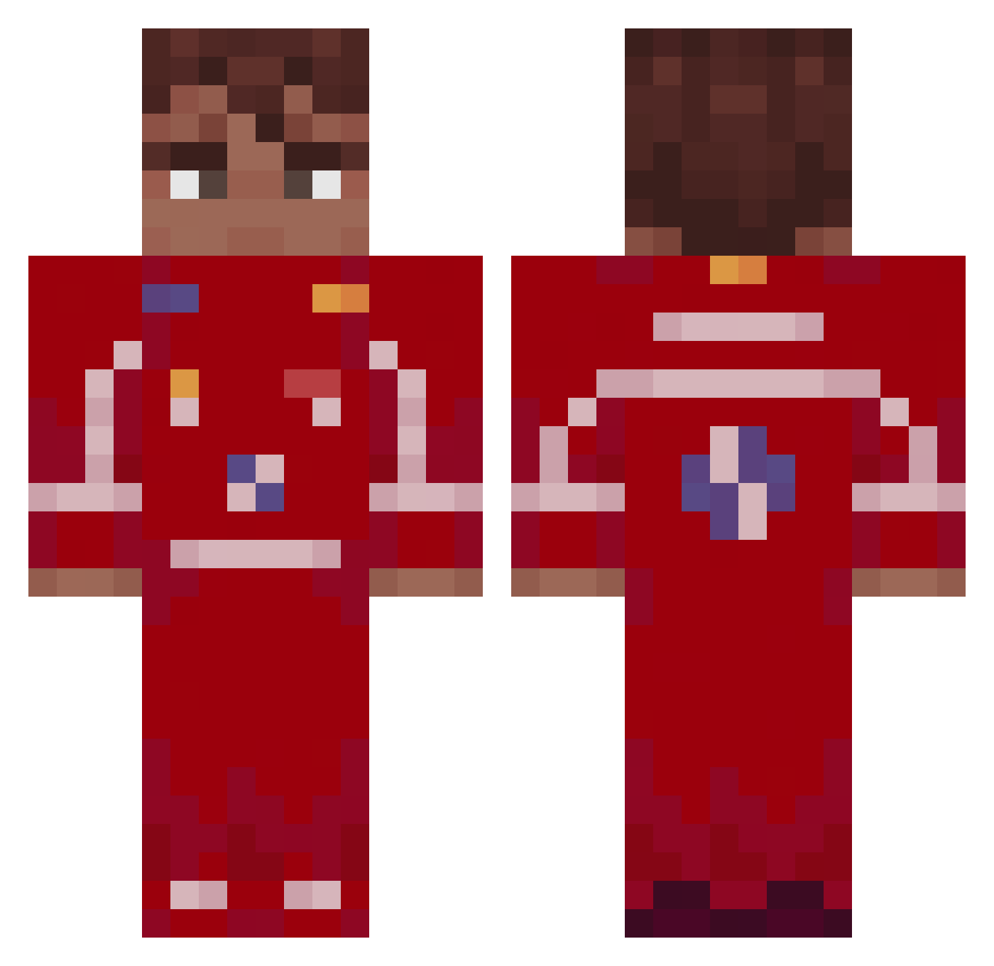 ItsFr33x Minecraft skin, front and back view