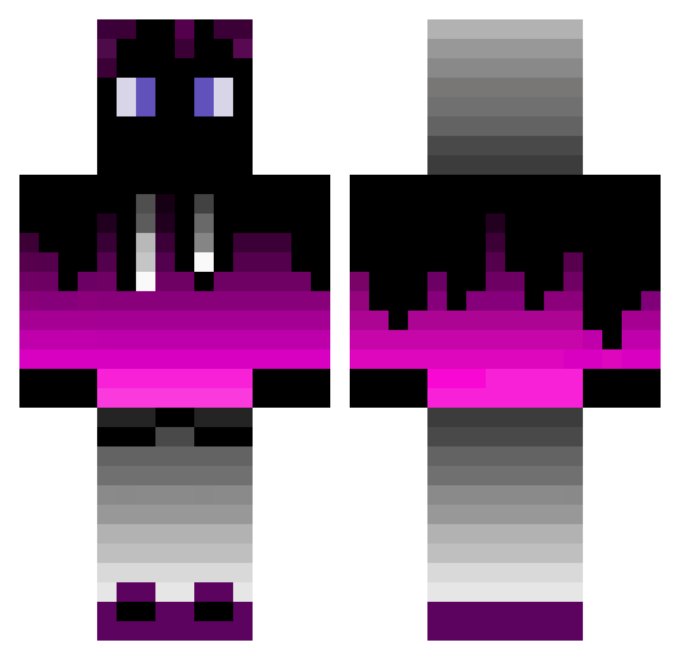 Faddish Minecraft skin, front and back view