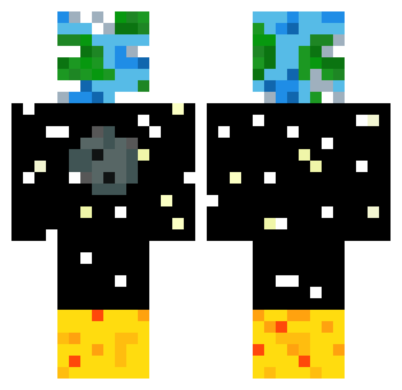 Colton0126 Minecraft skin, front and back view