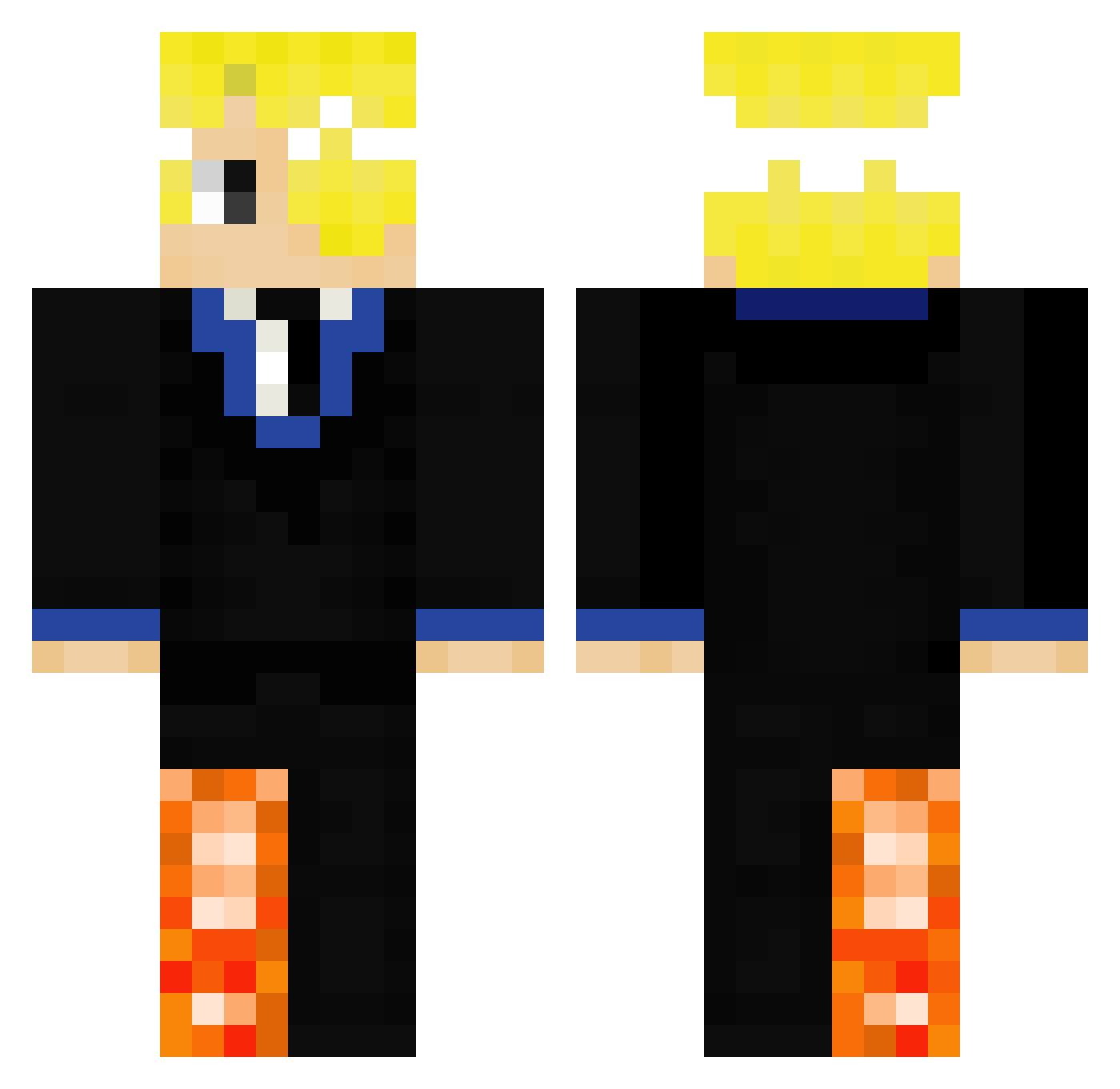 ReHappened Minecraft skin, front and back view