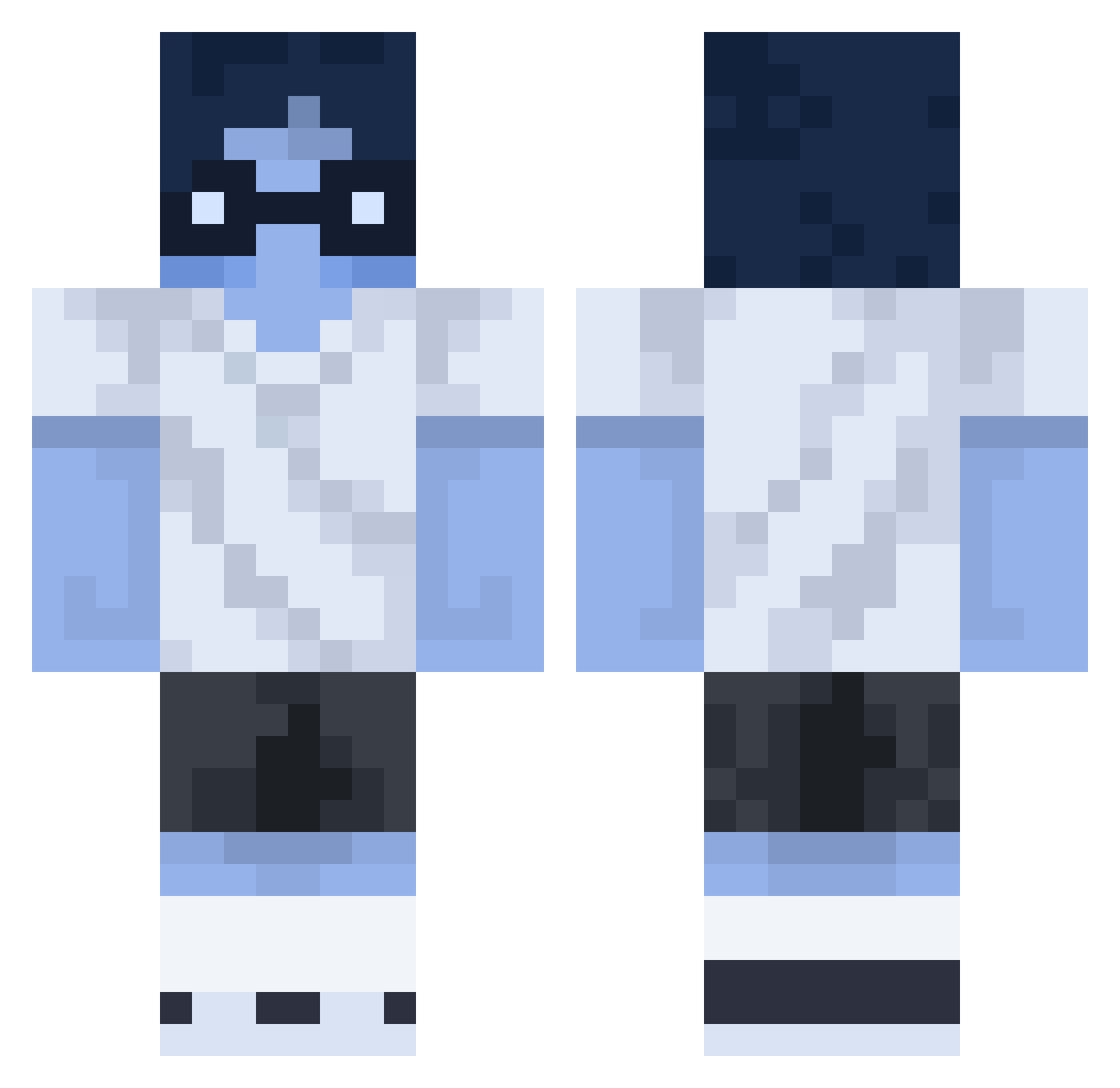 tmmbby Minecraft skin, front and back view