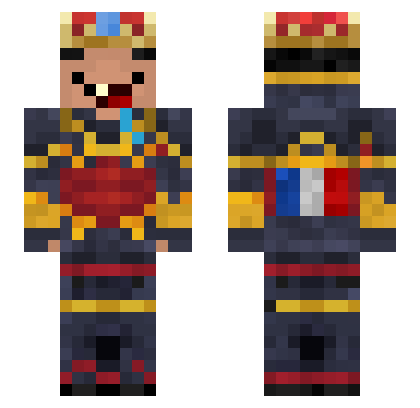 AtomSniper Minecraft skin, front and back view