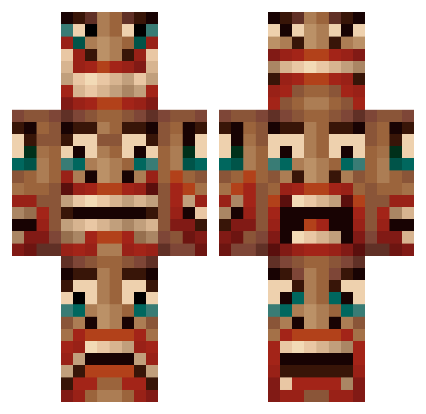 KAEROKEETed Minecraft skin, front and back view