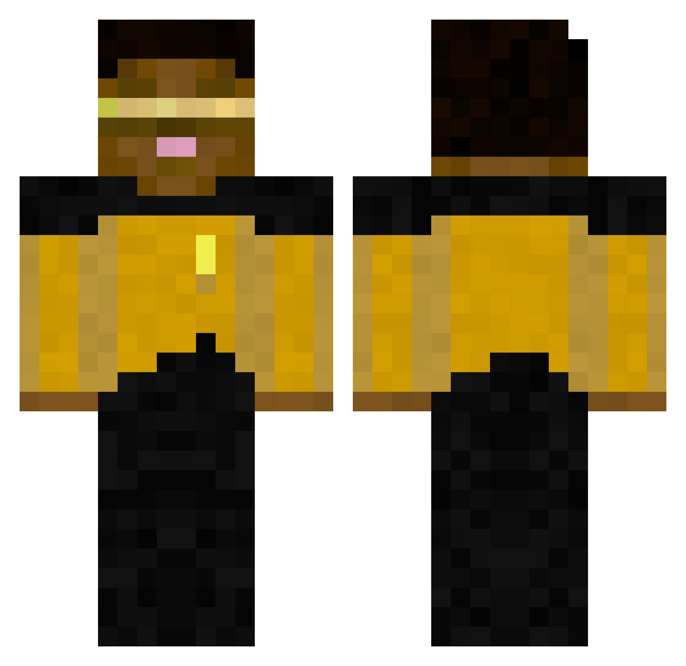 Cornetfish Minecraft skin, front and back view