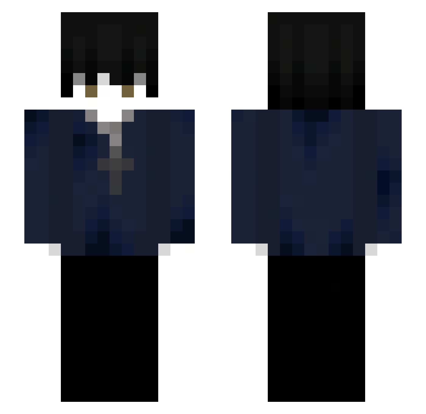 mwller Minecraft skin, front and back view