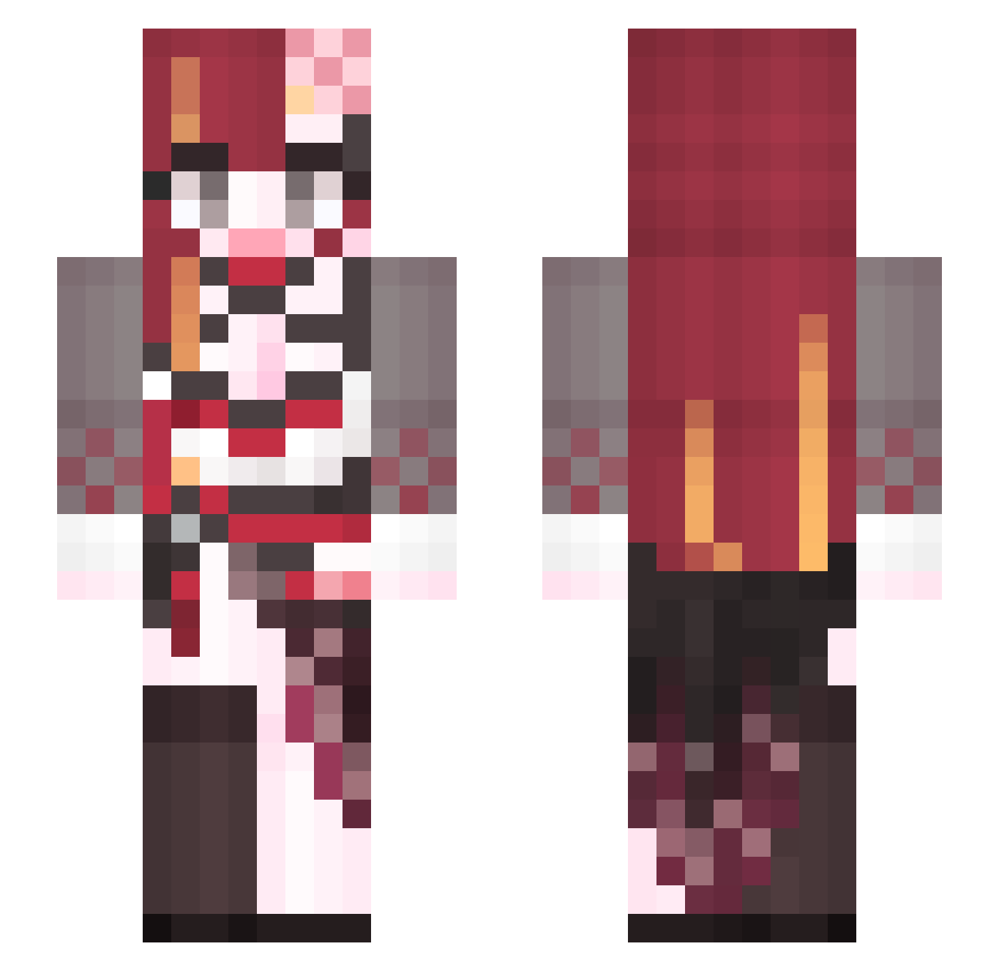 Akane__Lize Minecraft skin, front and back view