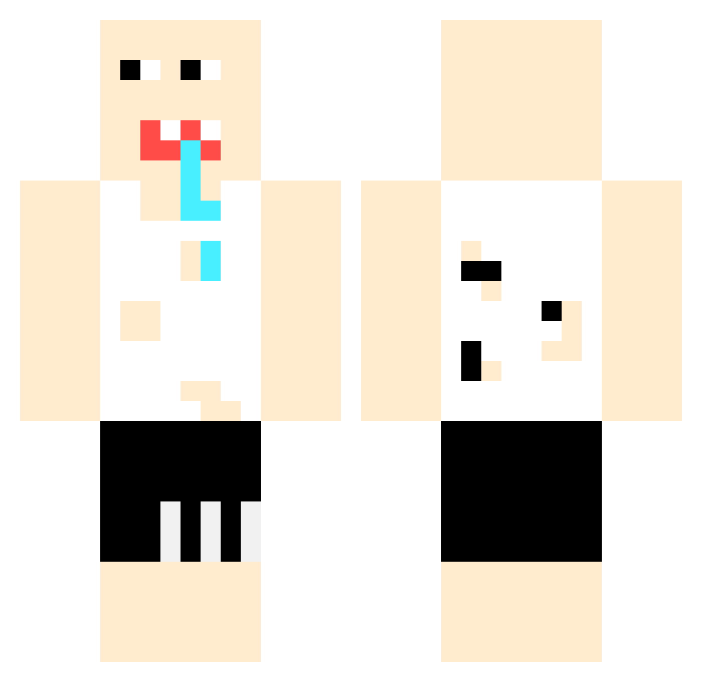 gamjaida Minecraft skin, front and back view