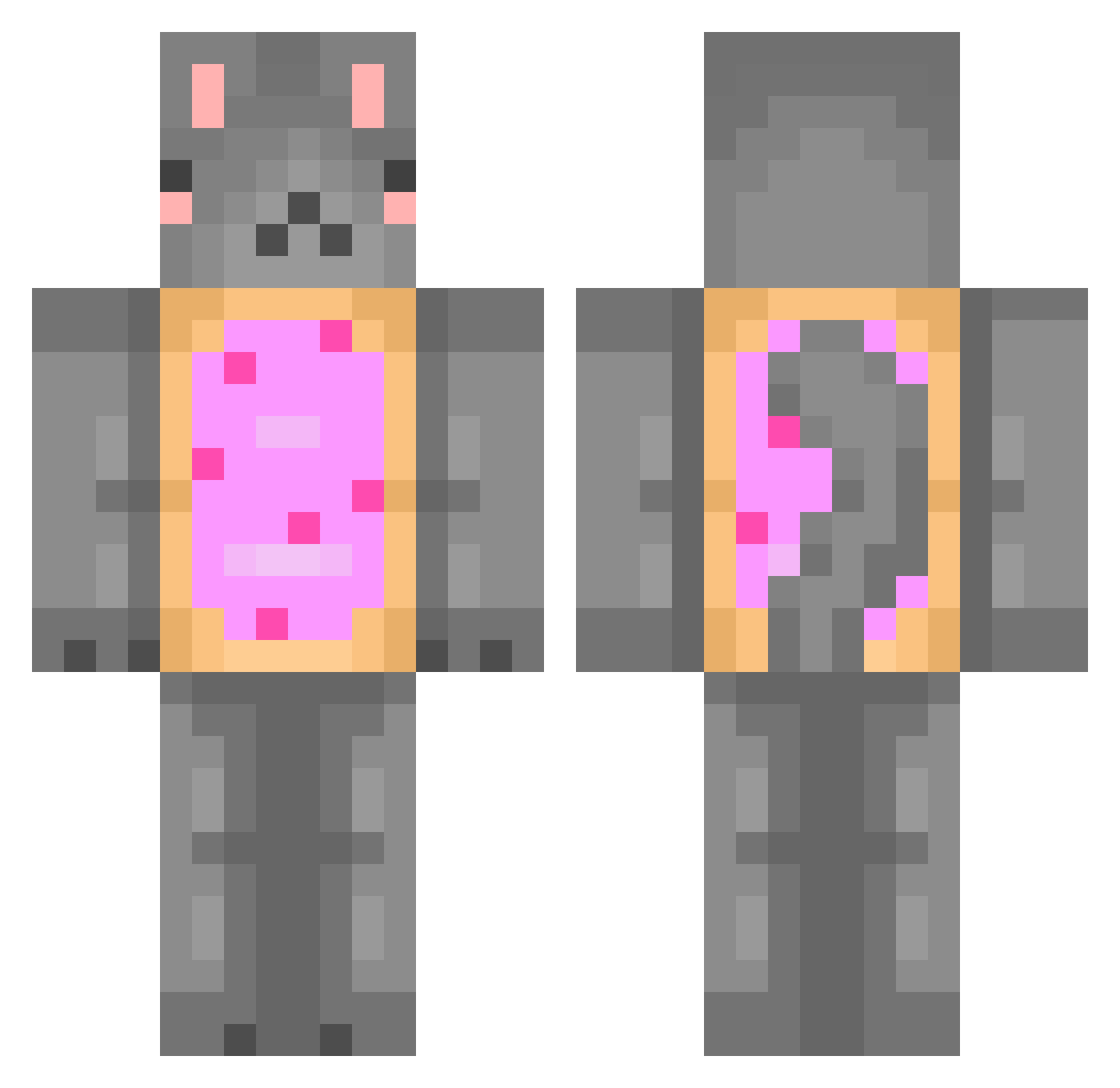 FalsityVerity Minecraft skin, front and back view