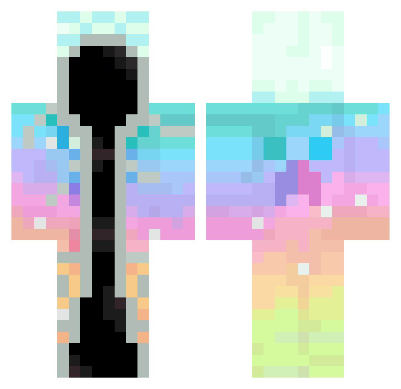 Curiosity1a Minecraft skin, front and back view