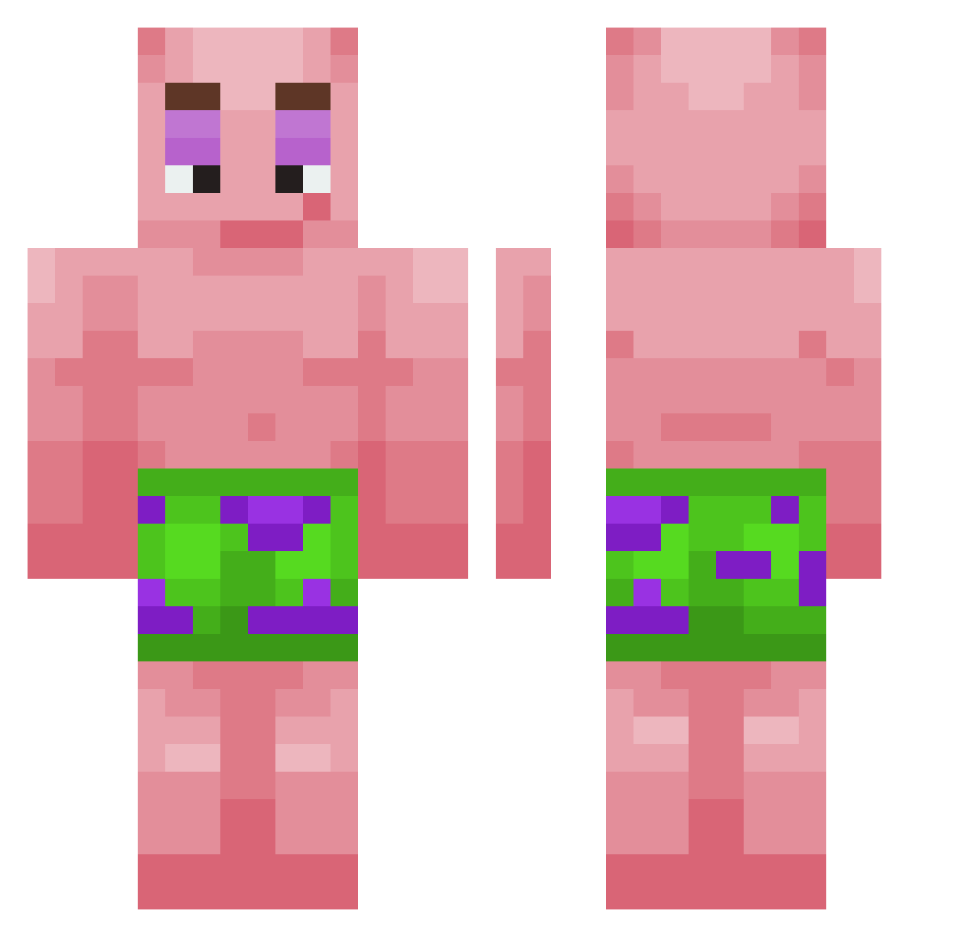 SimpleWithDonkey Minecraft skin, front and back view