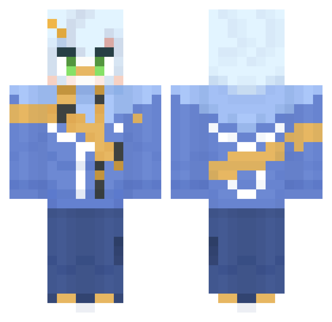 ImJustCasby Minecraft skin, front and back view