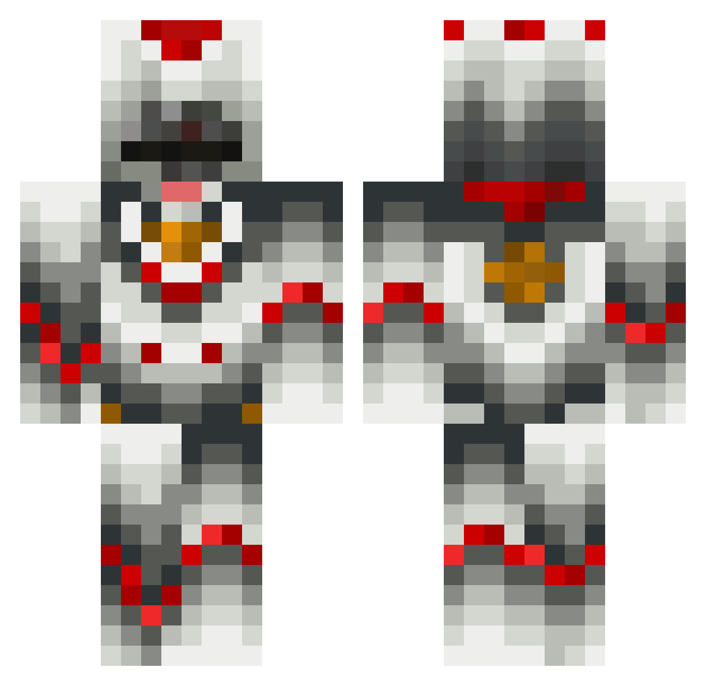 MackieMashers Minecraft skin, front and back view