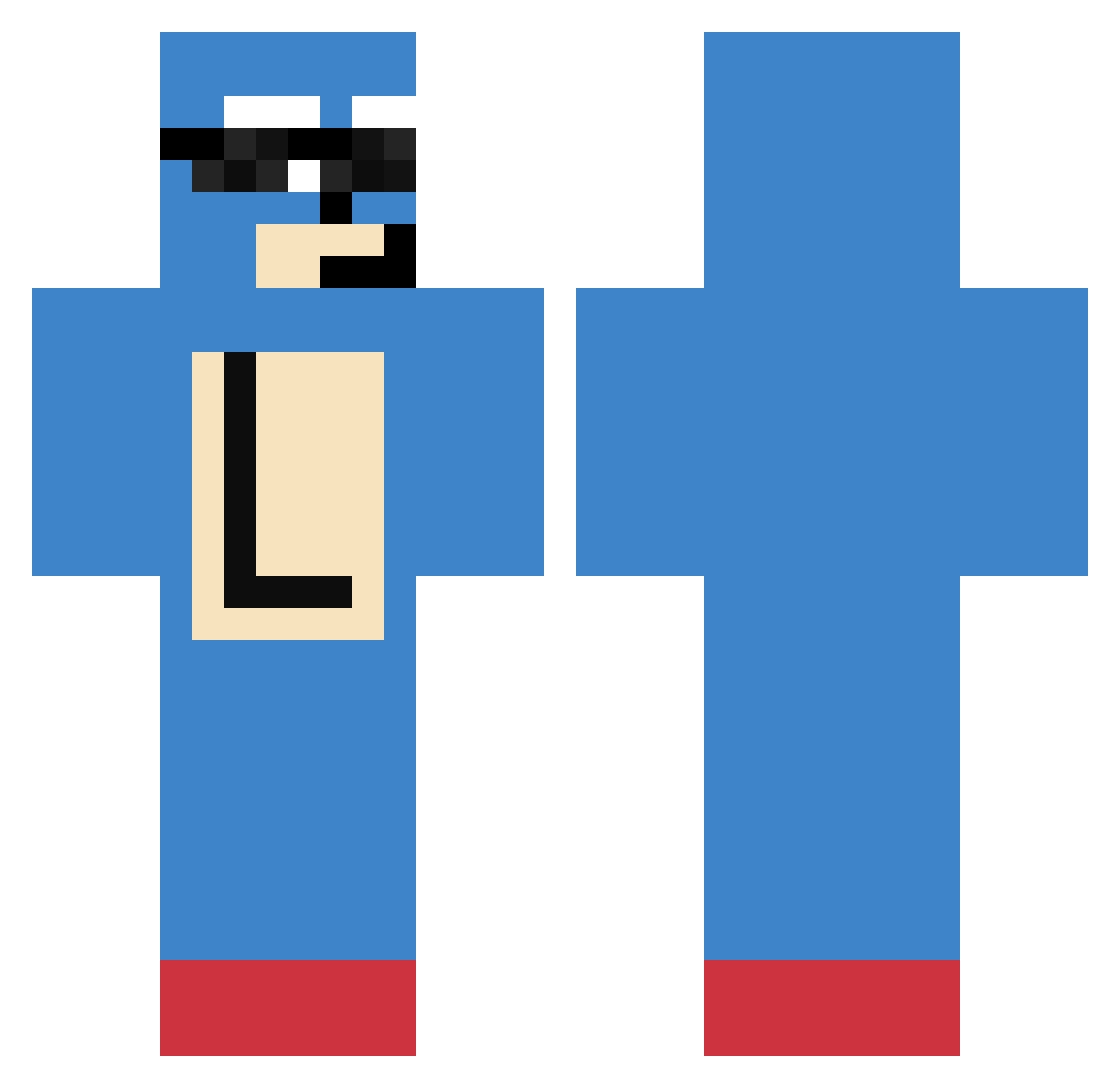 Bleachie Minecraft skin, front and back view