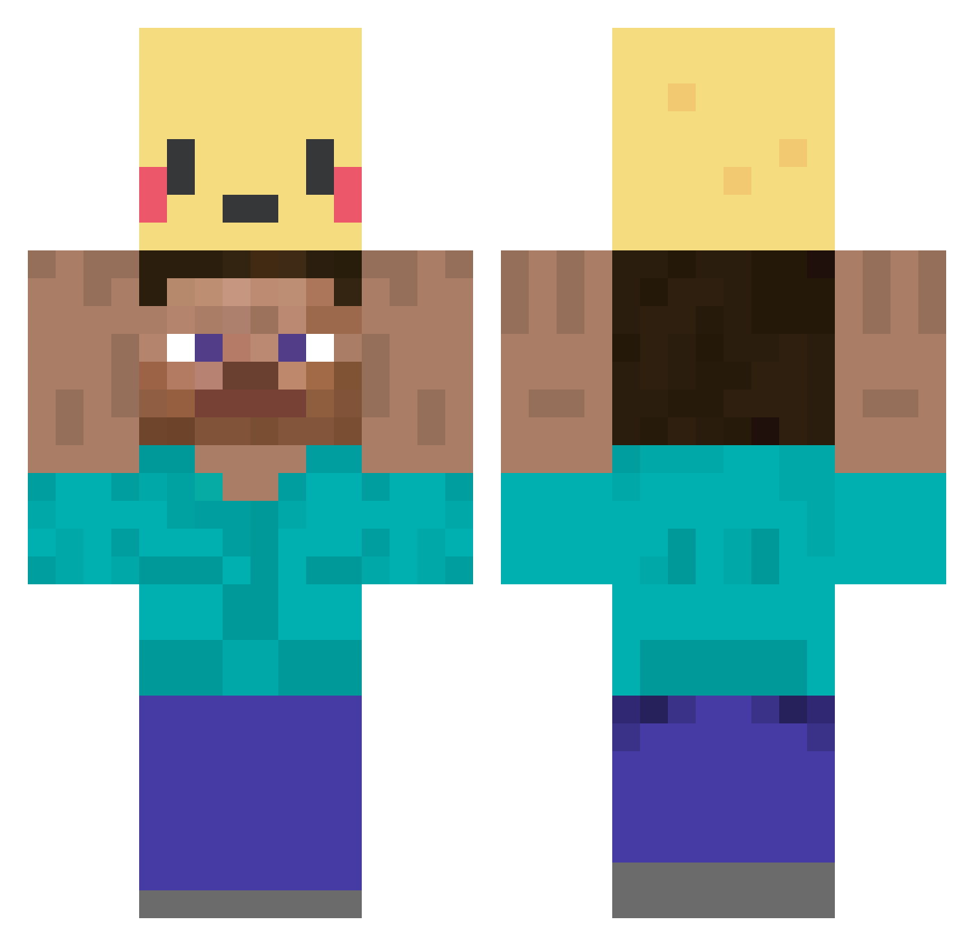 KanKanIsKan Minecraft skin, front and back view
