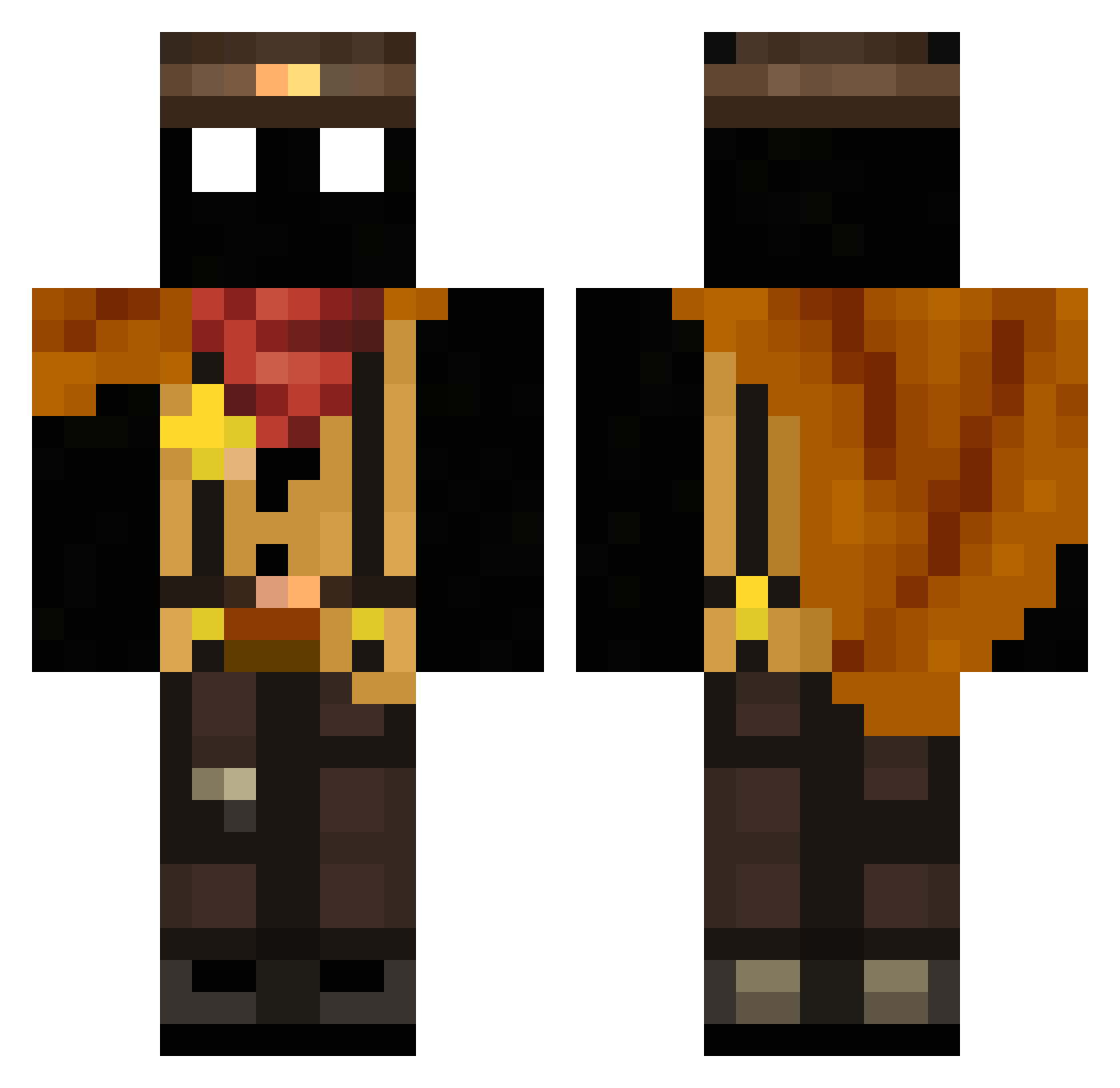 Yakupski Minecraft skin, front and back view