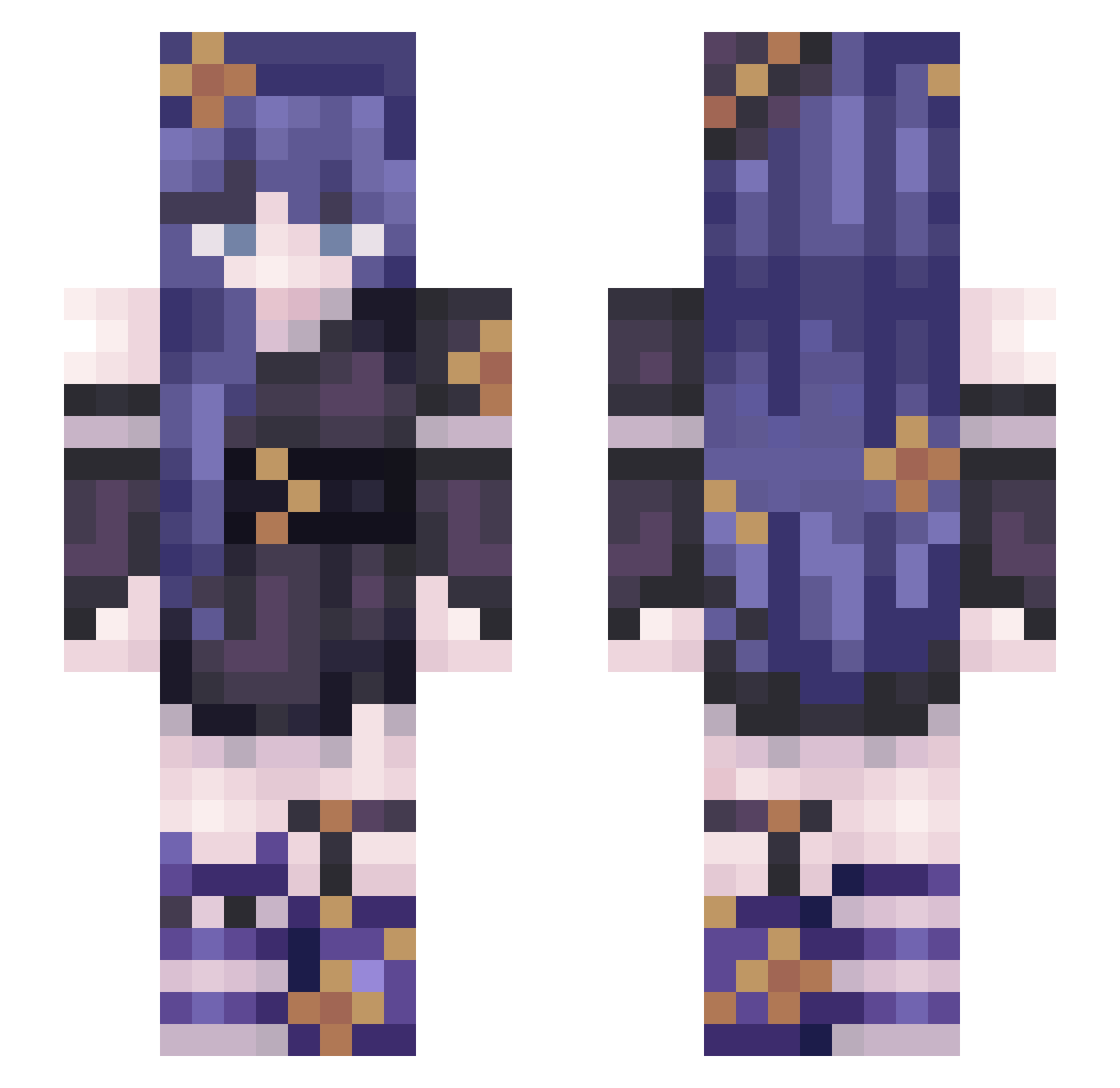 _Gtb Minecraft skin, front and back view