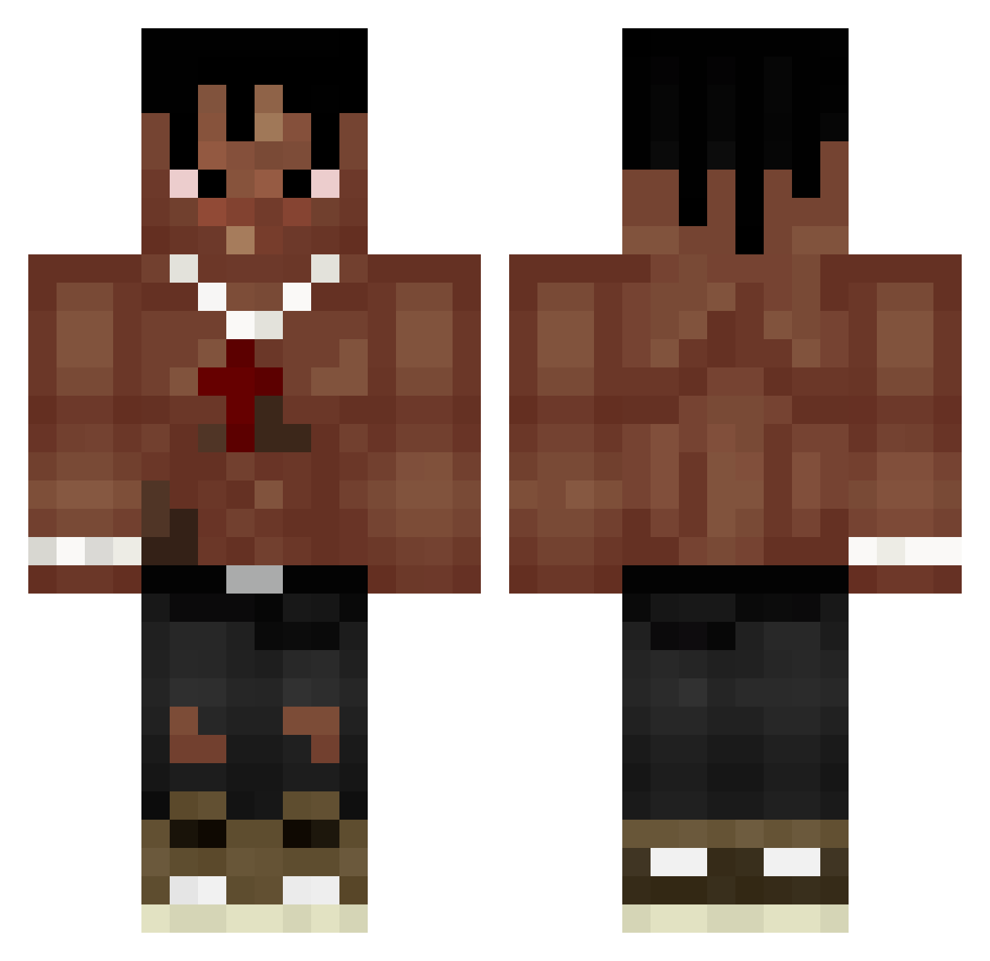 SubhanJ Minecraft skin, front and back view