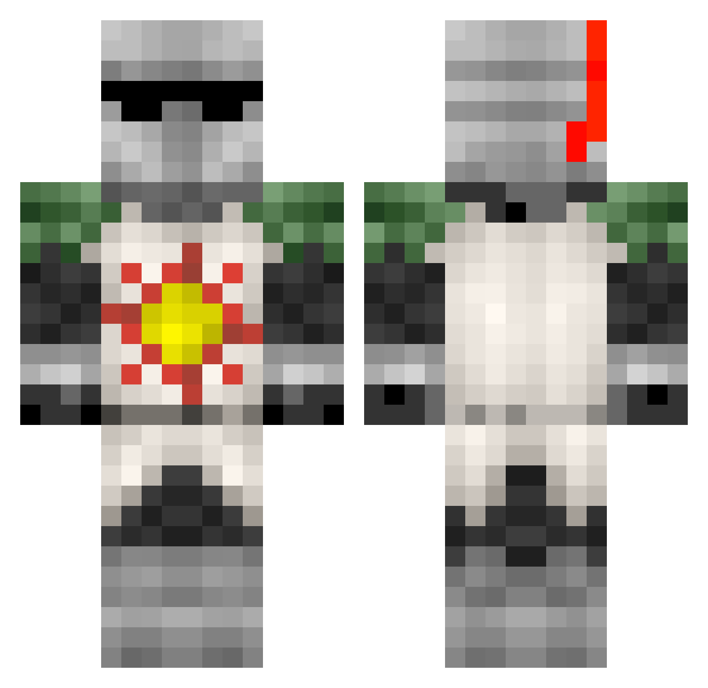 Documenttt Minecraft skin, front and back view