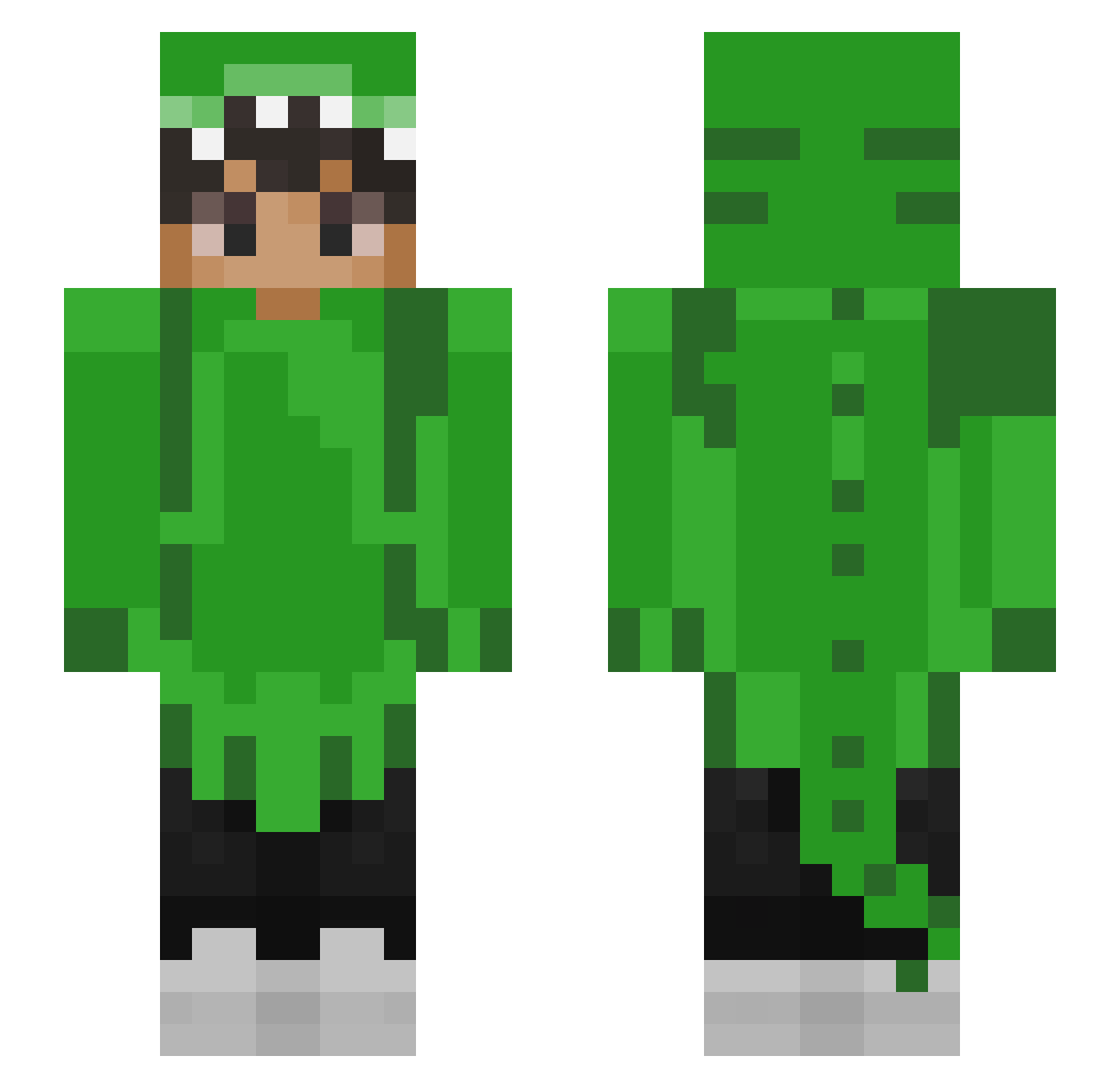 ILovedYou Minecraft skin, front and back view