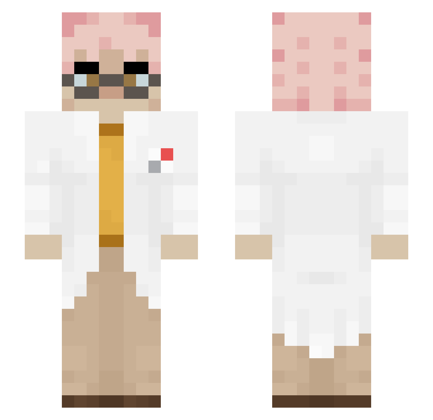 caidenred Minecraft skin, front and back view