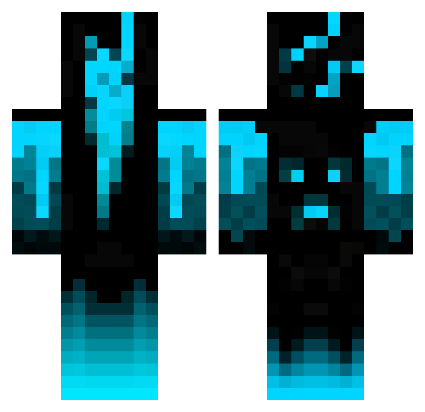 Intrication Minecraft skin, front and back view