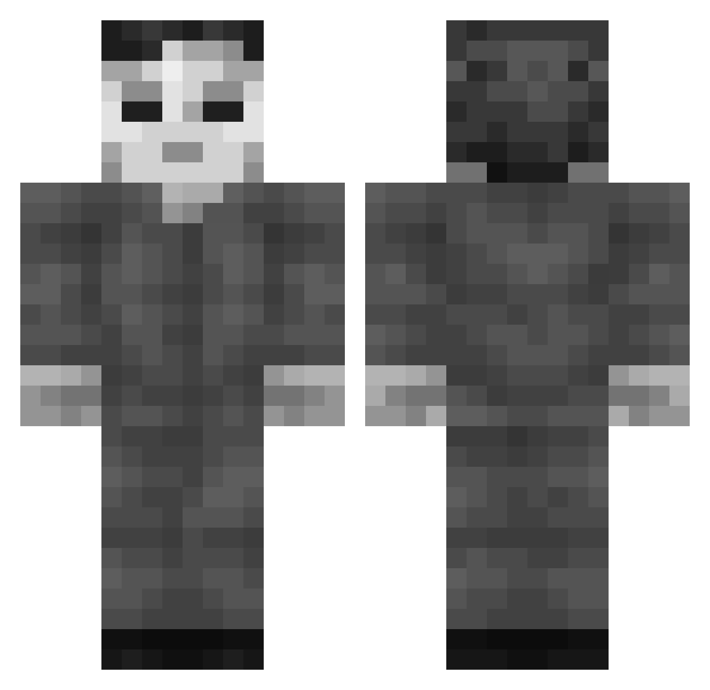 R3xxer Minecraft skin, front and back view