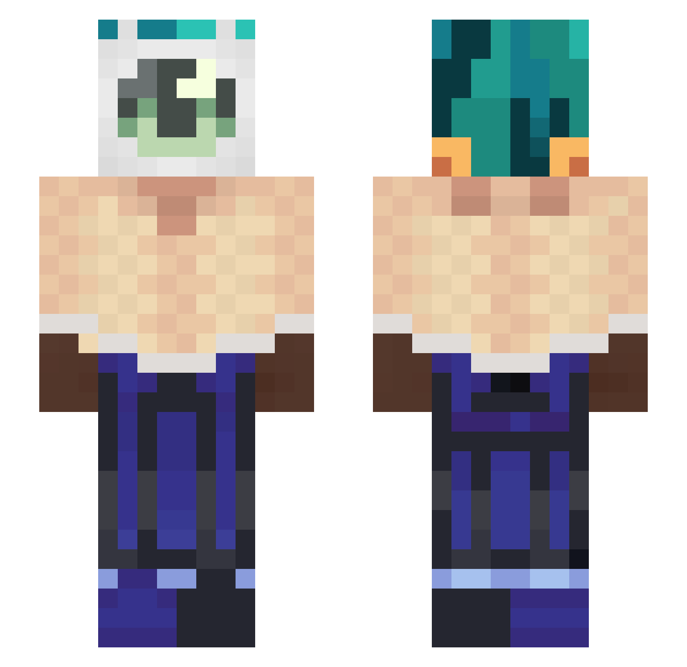 LunarRose333702 Minecraft skin, front and back view