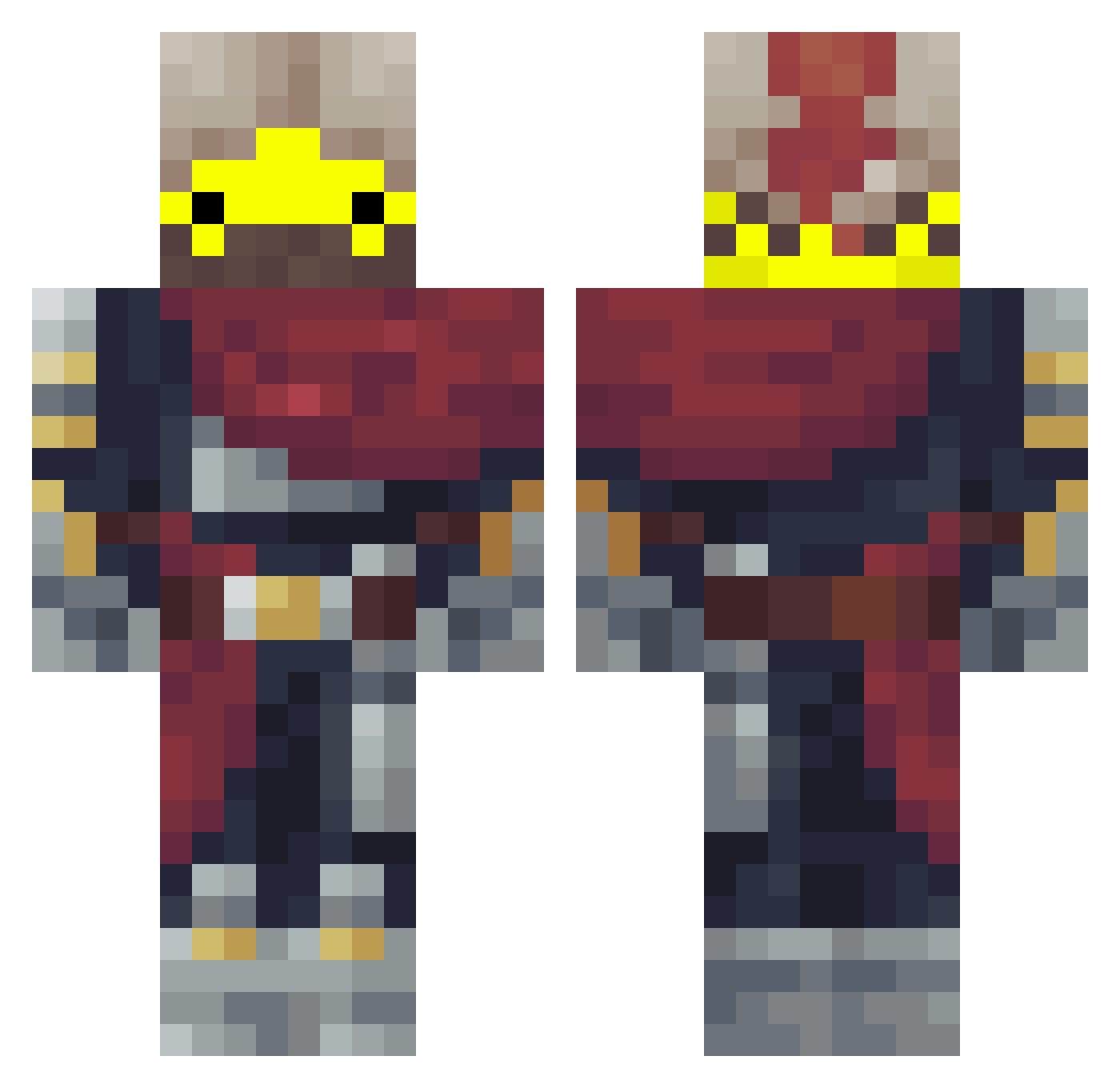 Lemoncy Minecraft skin, front and back view