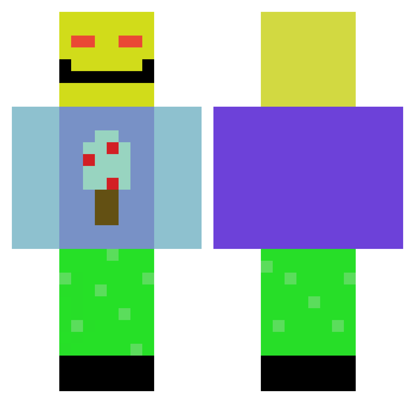 sachdevas Minecraft skin, front and back view