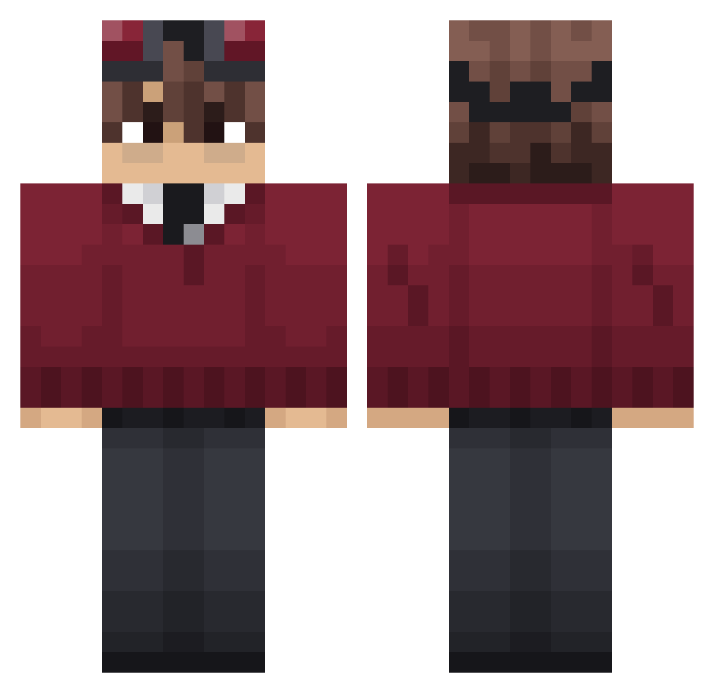 ruubanchou Minecraft skin, front and back view