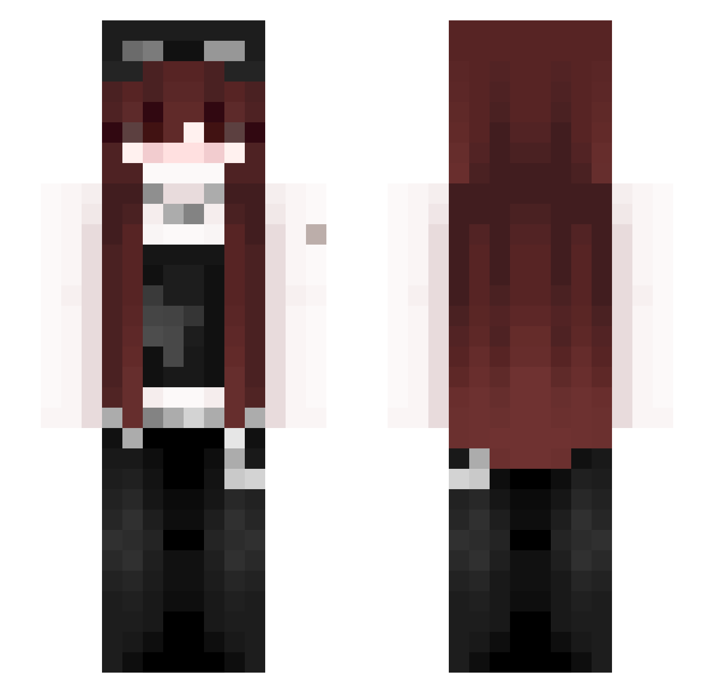Kariusen Minecraft skin, front and back view