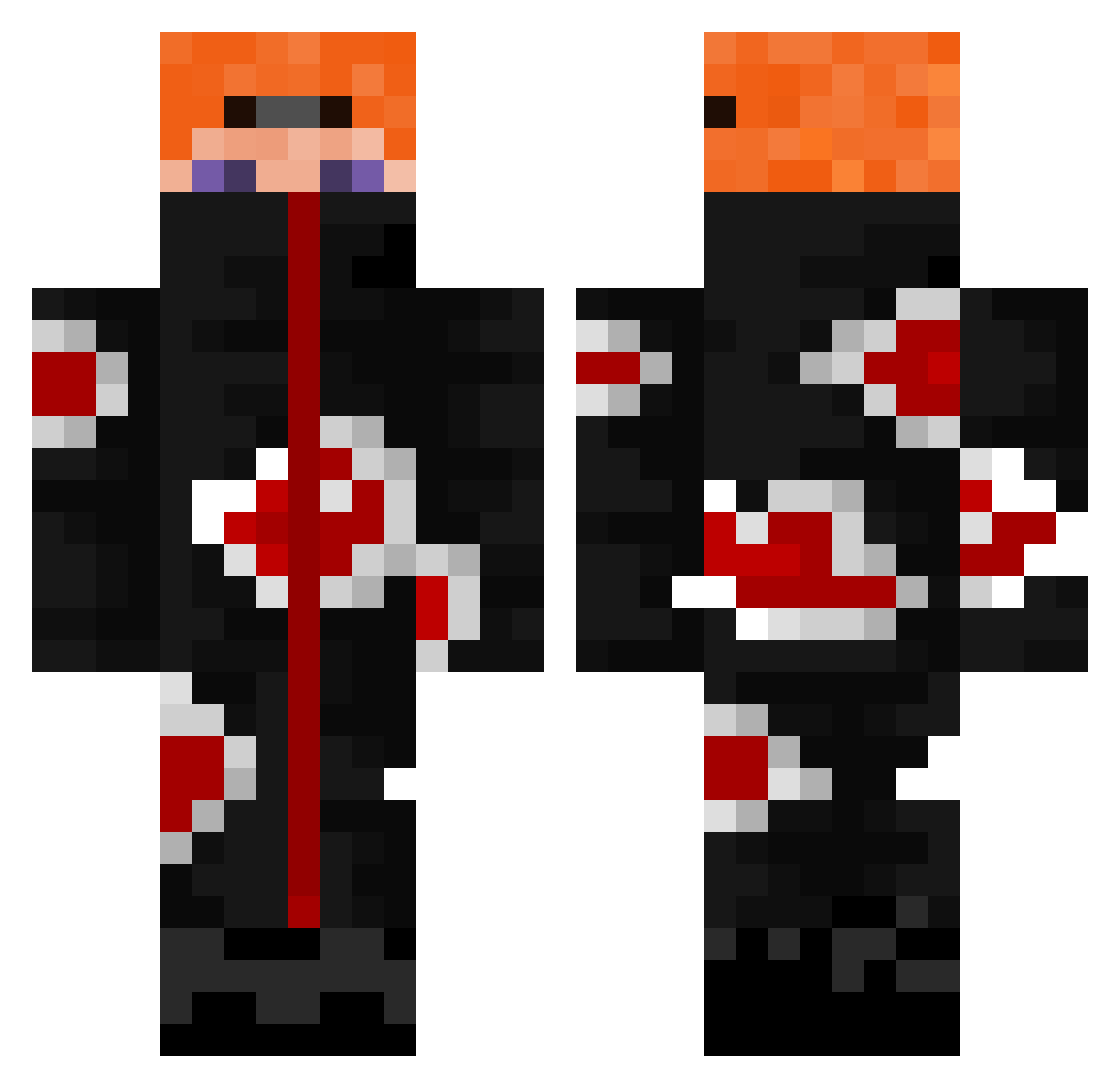 Criipz Minecraft skin, front and back view
