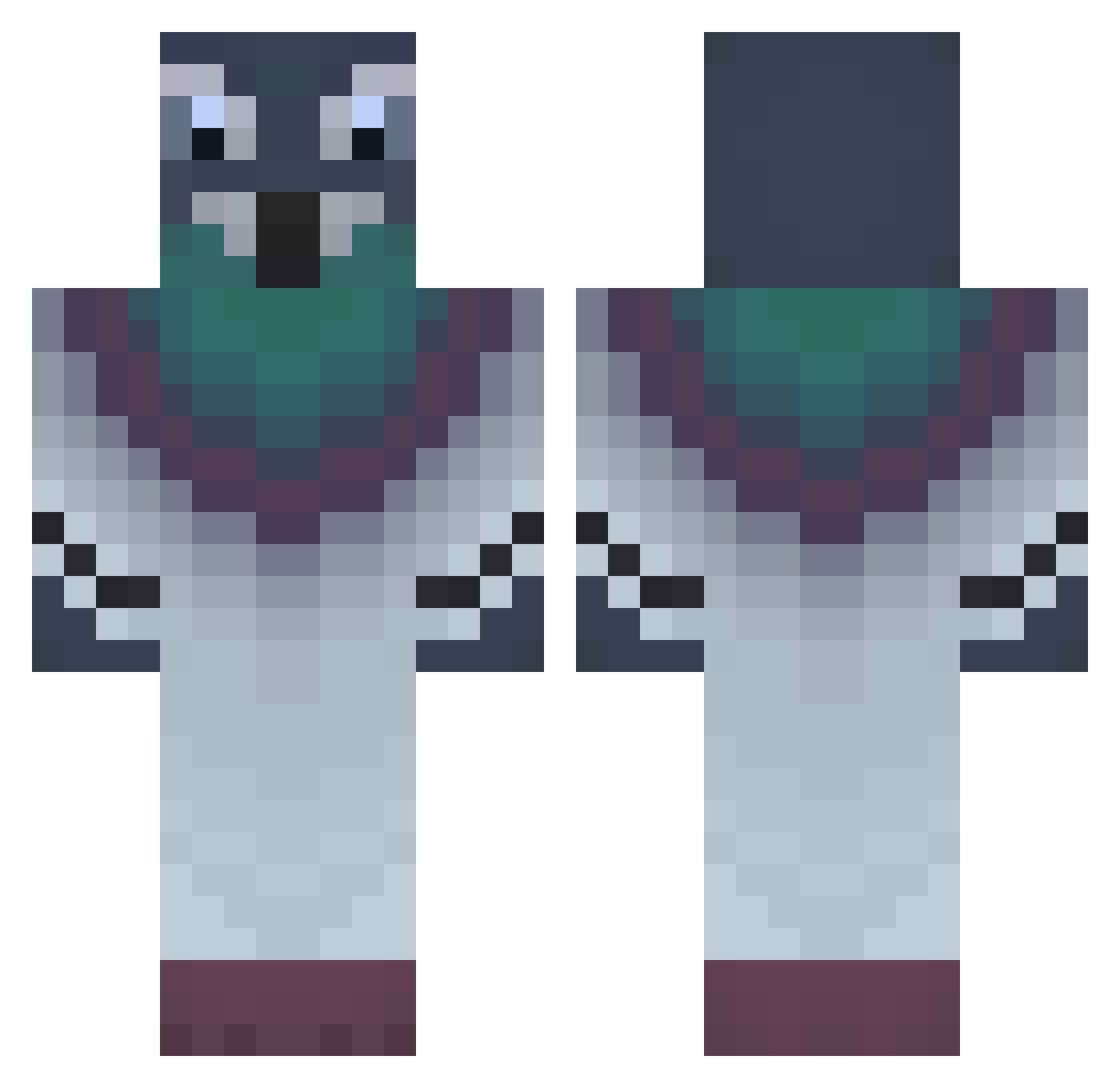 bob3550 Minecraft skin, front and back view