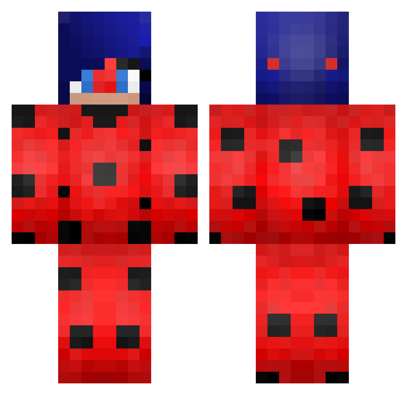 Jasoli209 Minecraft skin, front and back view