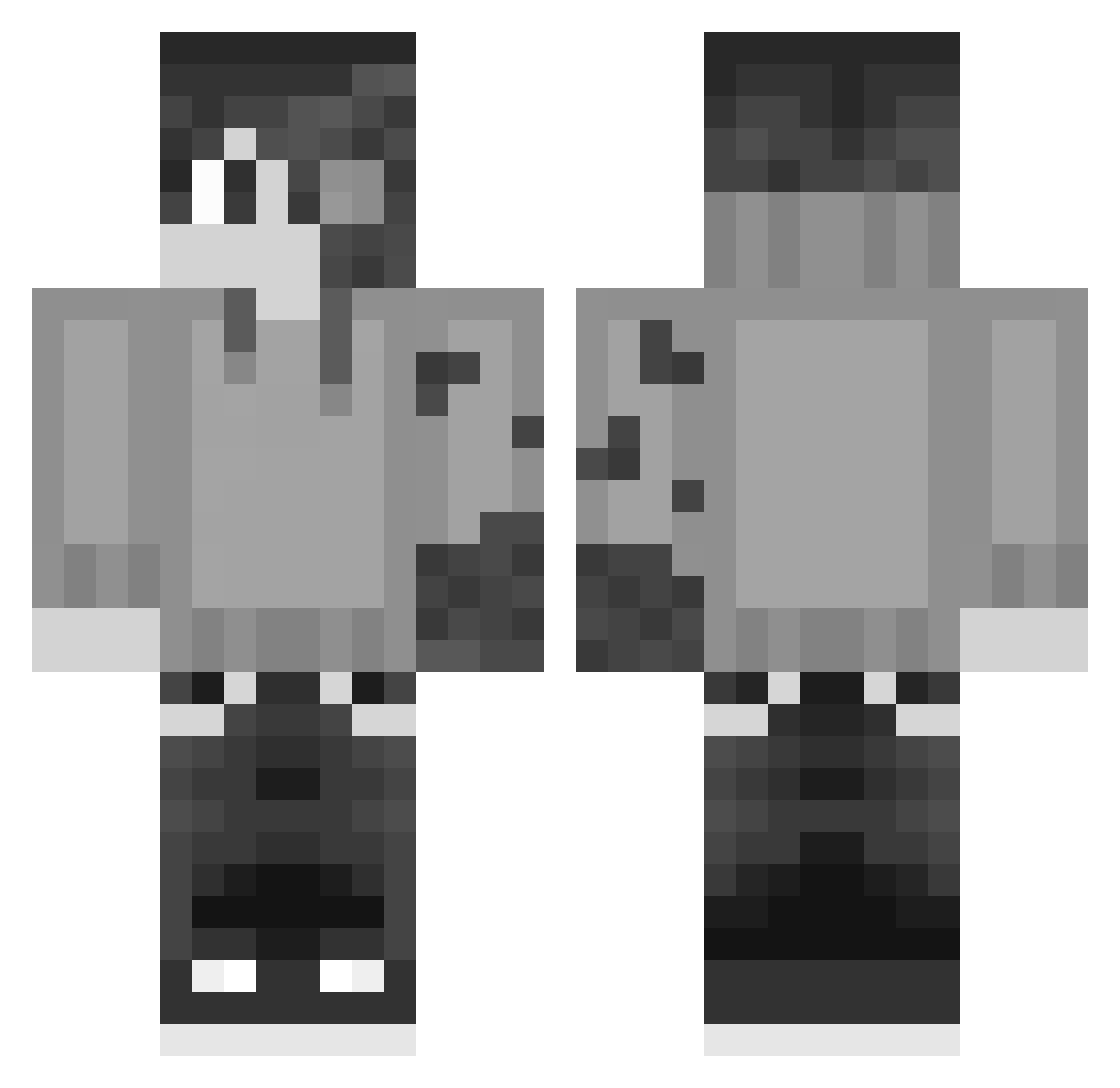 Mogger_Tank_ Minecraft skin, front and back view