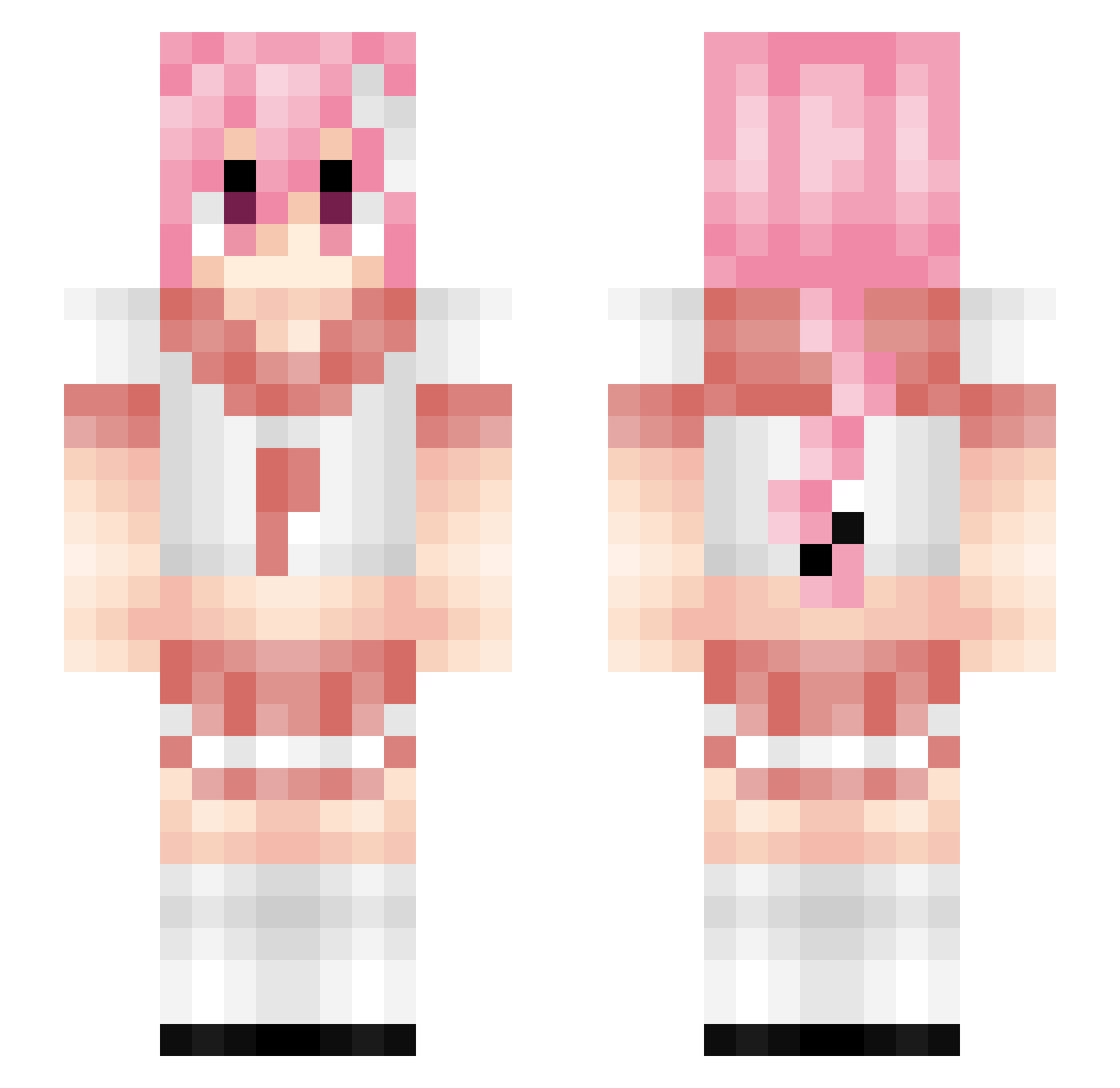 Juko_Kotaro Minecraft skin, front and back view