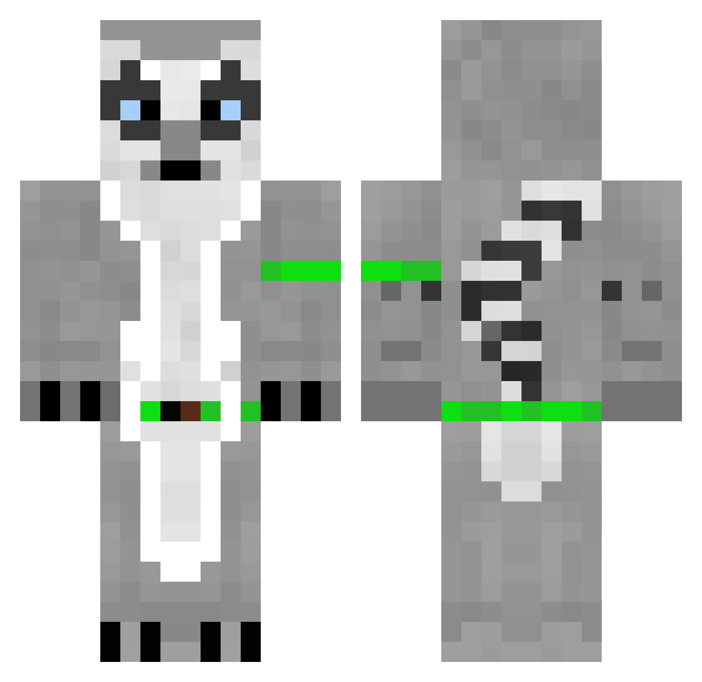 lemuront Minecraft skin, front and back view