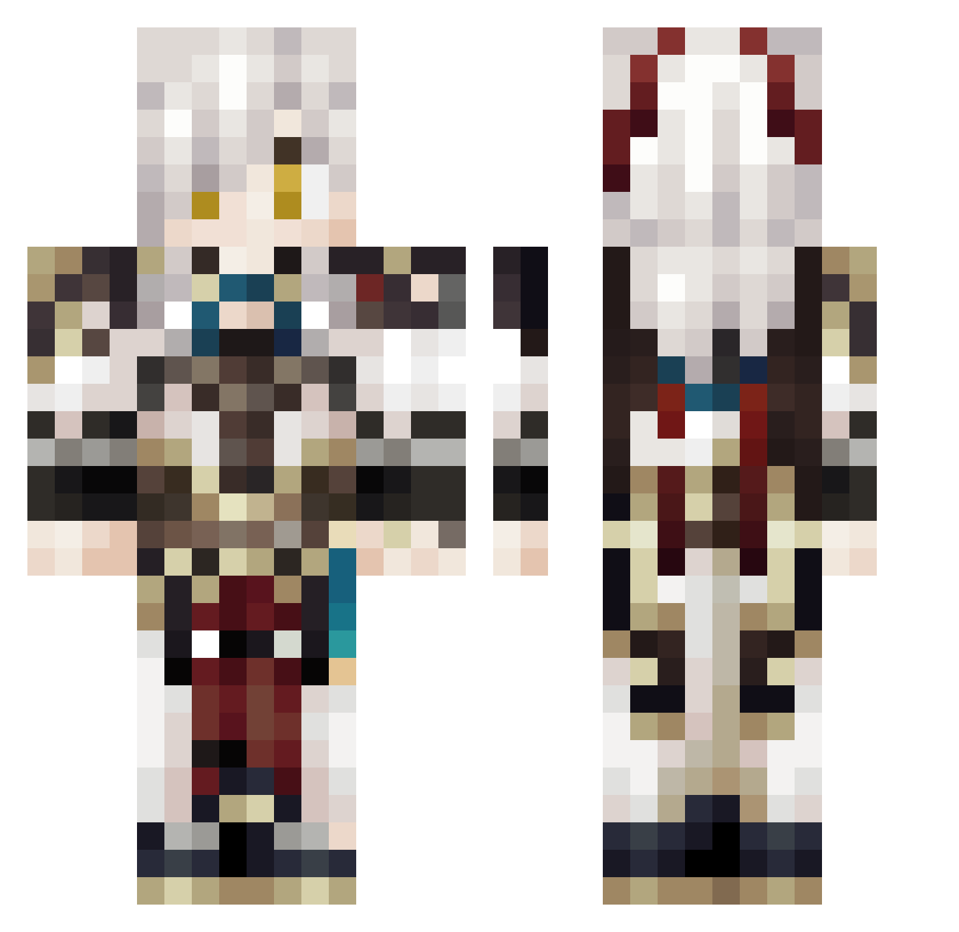 borabid Minecraft skin, front and back view