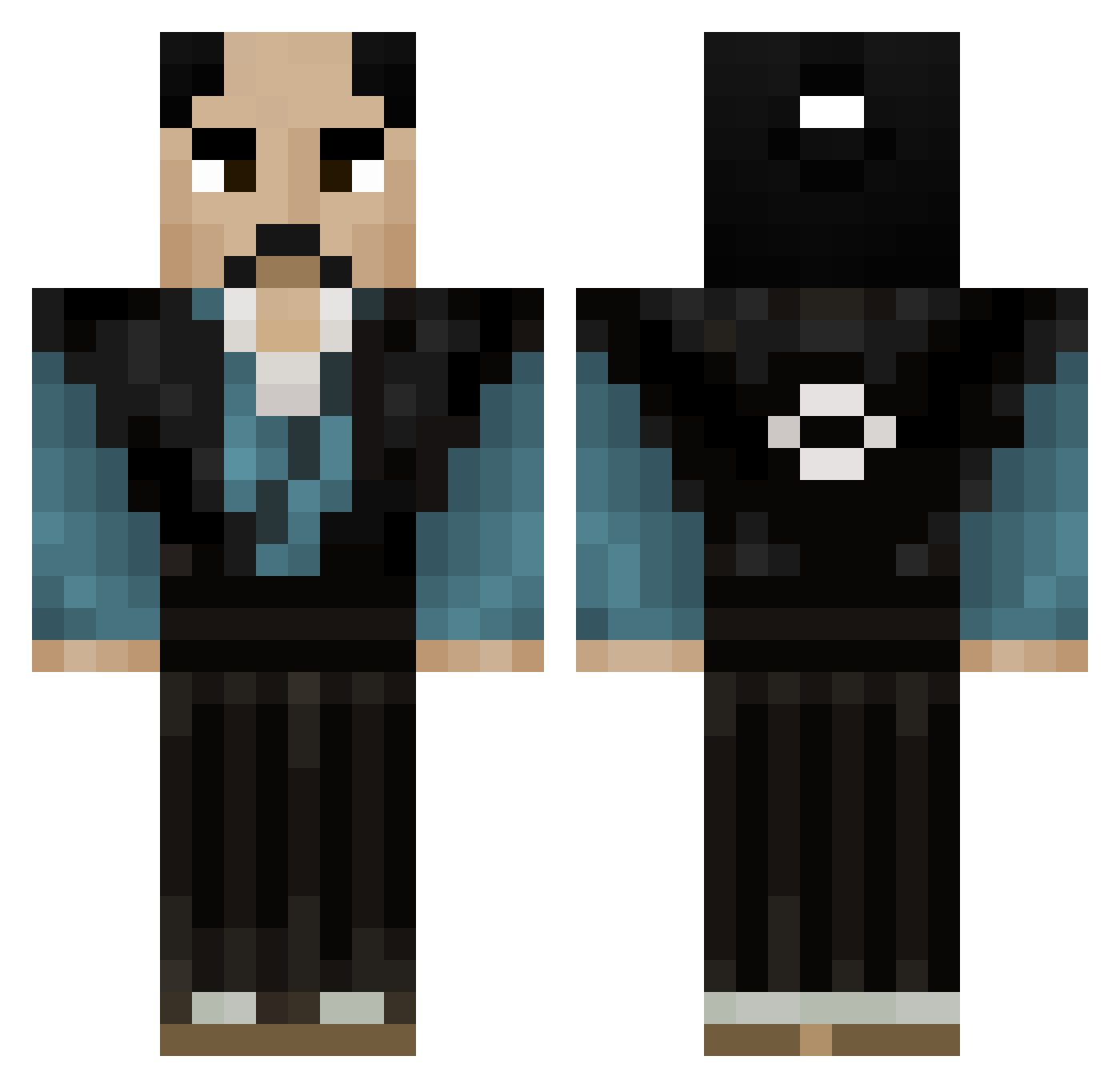 Kobitoro Minecraft skin, front and back view