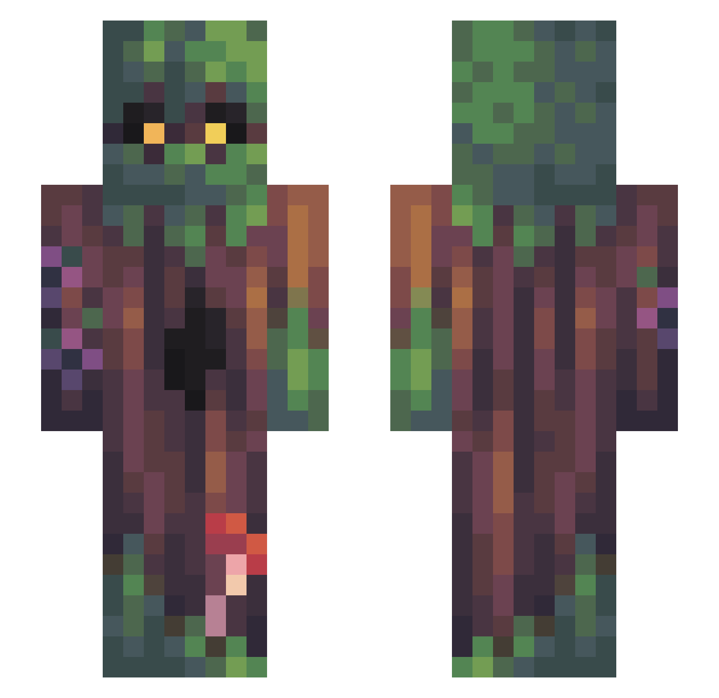 ChronoVoid1337 Minecraft skin, front and back view