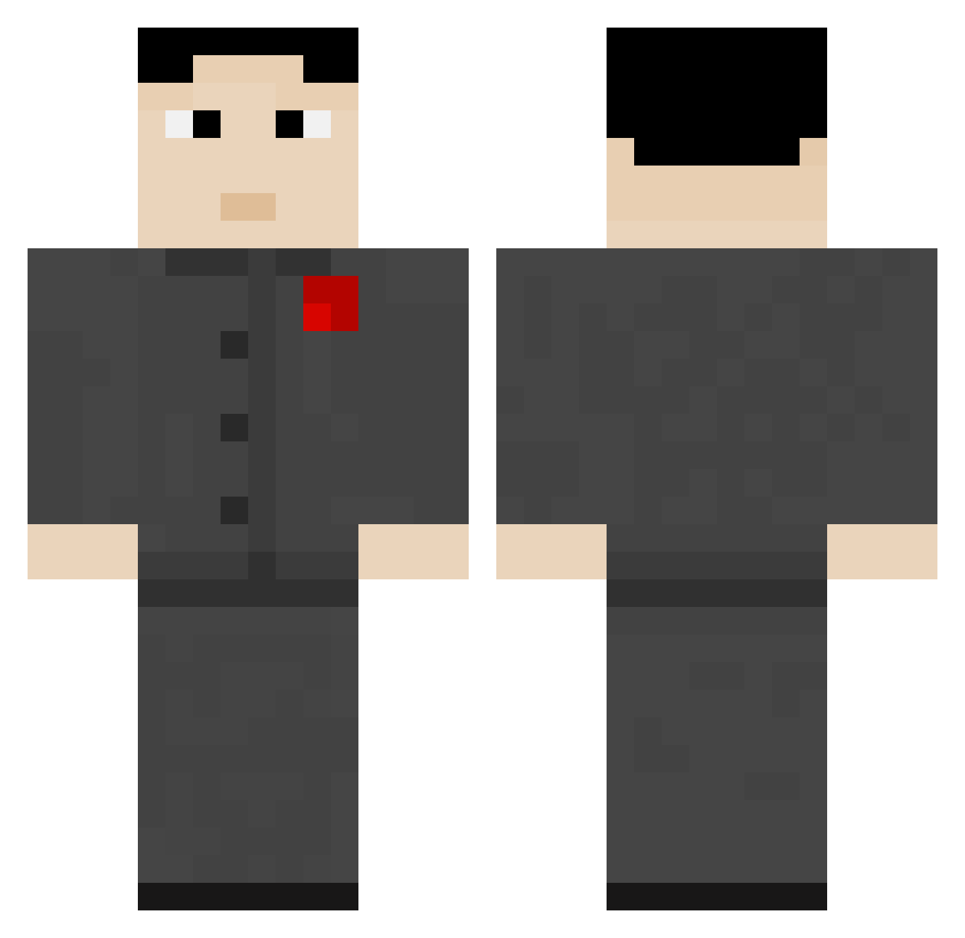Cour1erSix Minecraft skin, front and back view