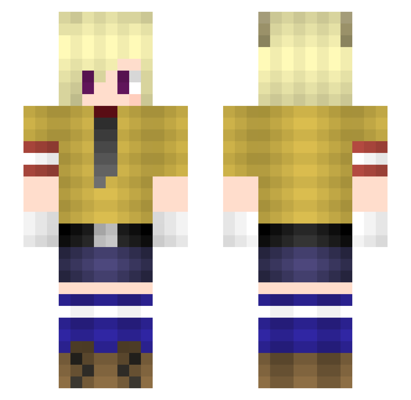 Limanox Minecraft skin, front and back view