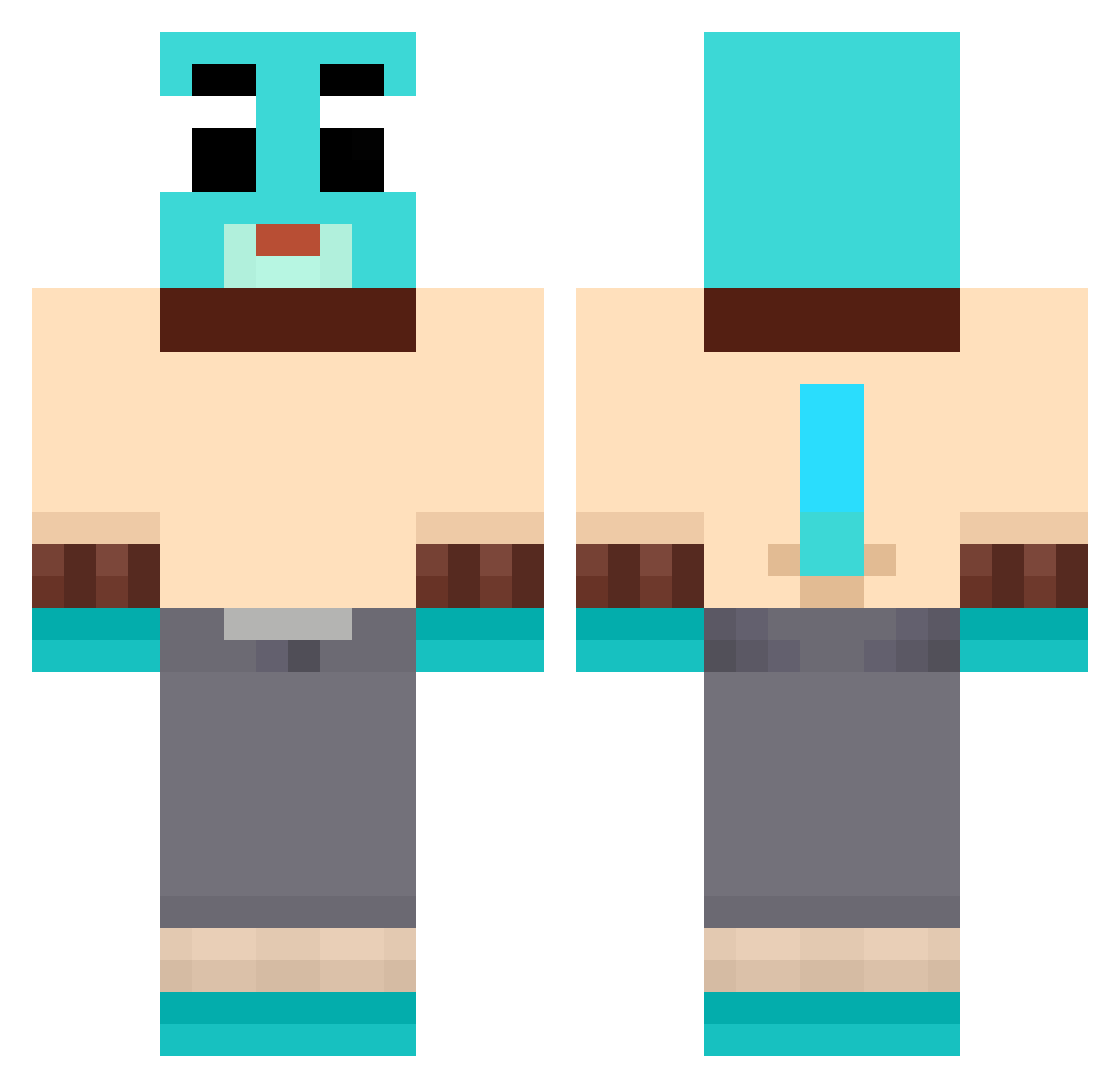 TolerableDruid Minecraft skin, front and back view