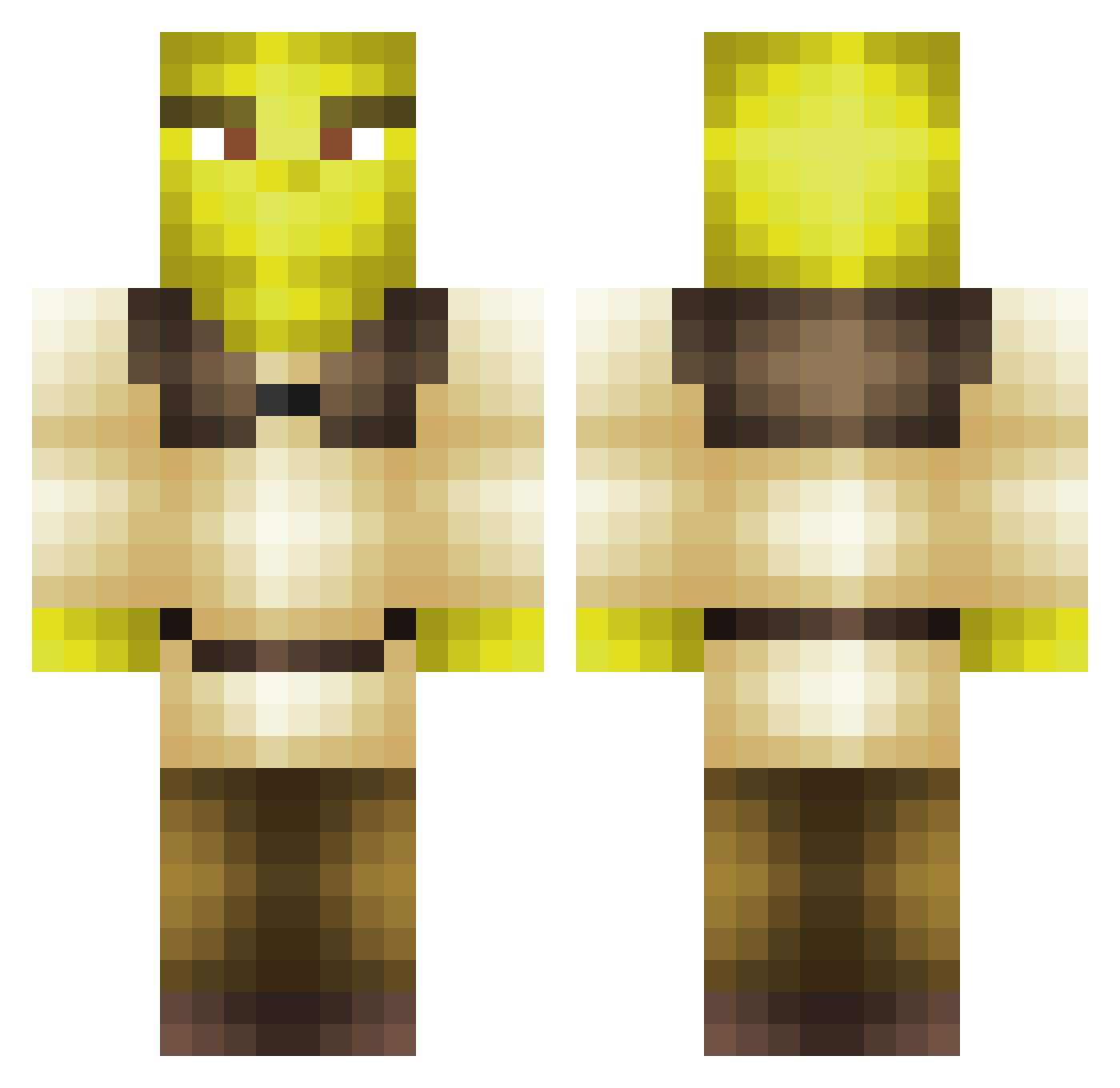 uloi Minecraft skin, front and back view