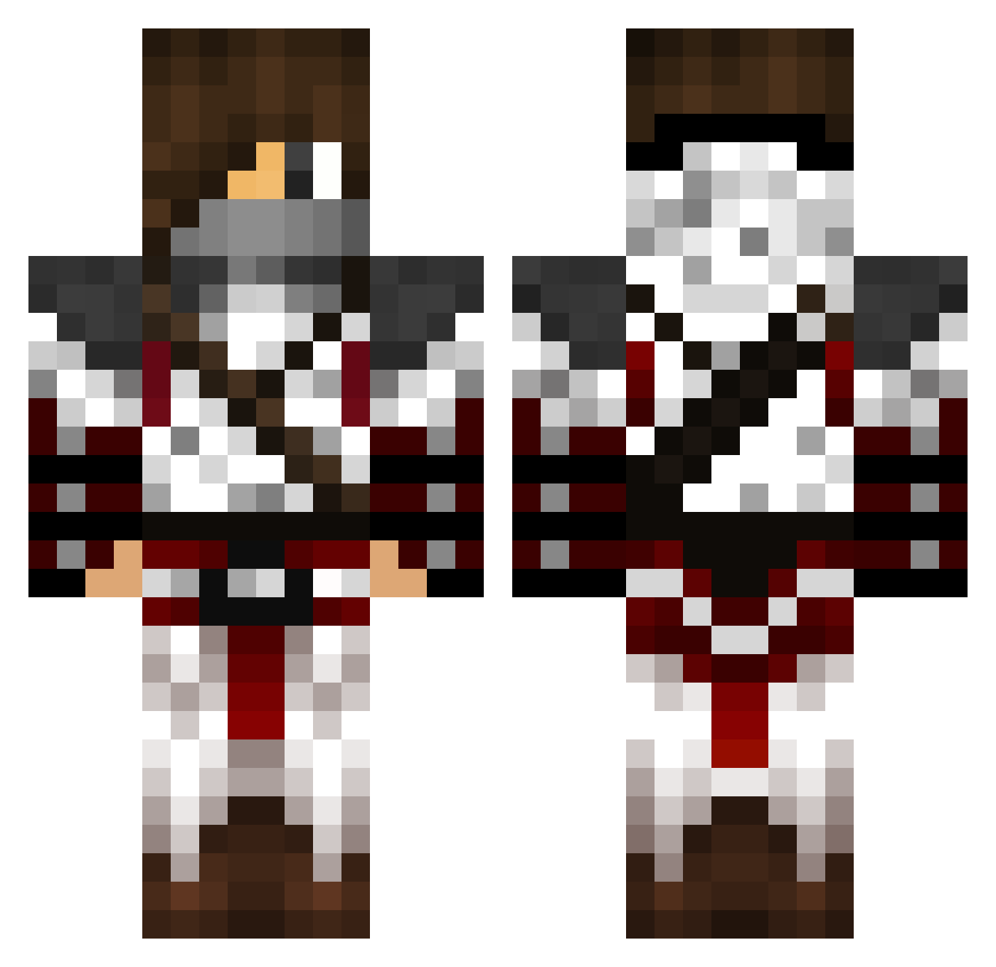 BloodyDeadHand Minecraft skin, front and back view