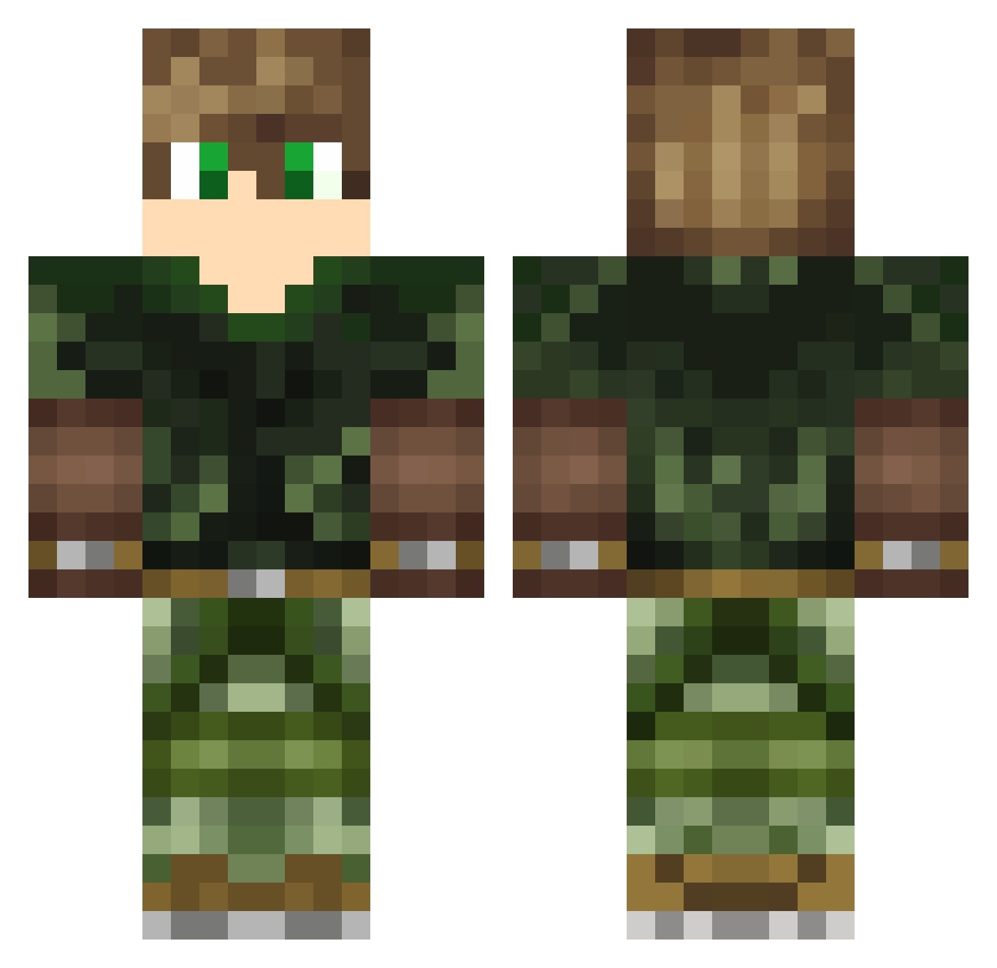 Parson Minecraft skin, front and back view