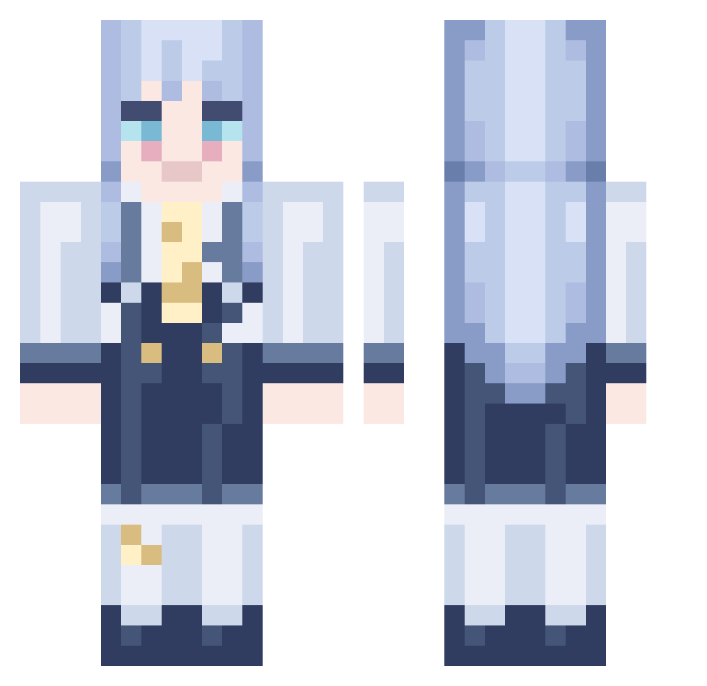 mykn_13_ Minecraft skin, front and back view