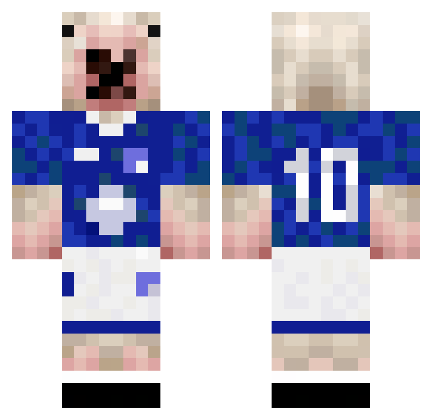 Juancalior Minecraft skin, front and back view
