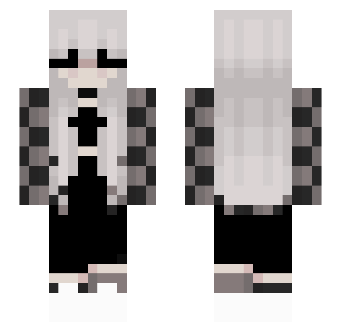 2Fluffy Minecraft skin, front and back view